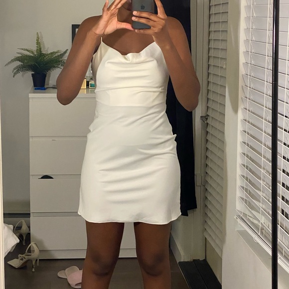 Urban Outfitters White Satin Slip Dress